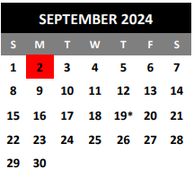 District School Academic Calendar for Elolf Elementary for September 2024