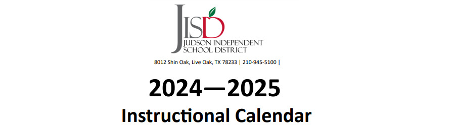 District School Academic Calendar for Judson High School