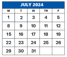 District School Academic Calendar for  for July 2024
