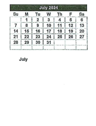 District School Academic Calendar for Wheatfield Elementary School for July 2024