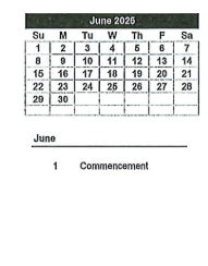 District School Academic Calendar for Wheatfield Elementary School for June 2025