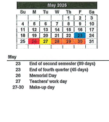 District School Academic Calendar for Wheatfield Elementary School for May 2025
