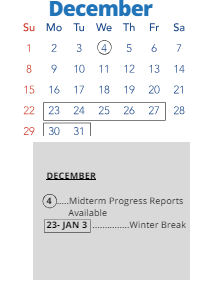 District School Academic Calendar for D D Eisenhower Middle for December 2024