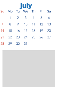 District School Academic Calendar for J C Harmon High for July 2024
