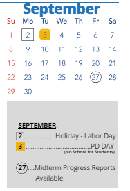 District School Academic Calendar for Banneker Elem for September 2024