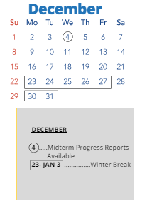 District School Academic Calendar for George B. Longan Elementary for December 2024