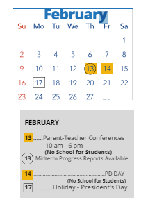 District School Academic Calendar for George B. Longan Elementary for February 2025