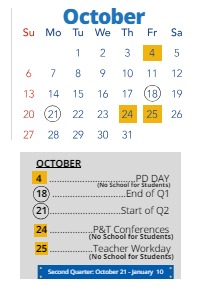 District School Academic Calendar for George B. Longan Elementary for October 2024
