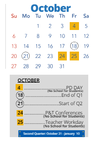 District School Academic Calendar for Three Trails Elementary for October 2024