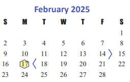 District School Academic Calendar for Zelma Hutsell Elementary for February 2025