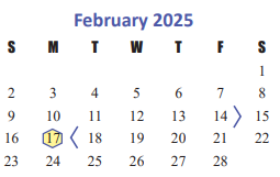 District School Academic Calendar for Mayde Creek Elementary for February 2025