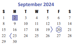 District School Academic Calendar for Zelma Hutsell Elementary for September 2024