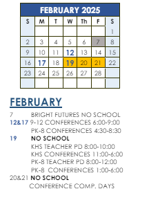 District School Academic Calendar for Bryant Elementary School for February 2025