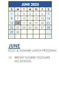 District School Academic Calendar for Bryant Elementary School for June 2025