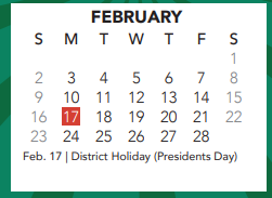 District School Academic Calendar for Keller High School for February 2025