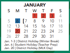 District School Academic Calendar for Keller High School for January 2025