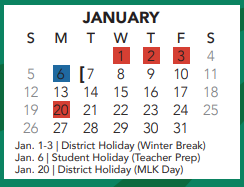 District School Academic Calendar for Florence Elementary for January 2025