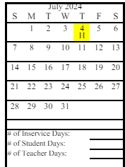 District School Academic Calendar for Nanwalek School for July 2024