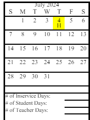 District School Academic Calendar for Moose Pass School for July 2024