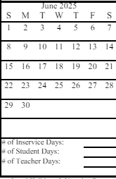 District School Academic Calendar for Moose Pass School for June 2025