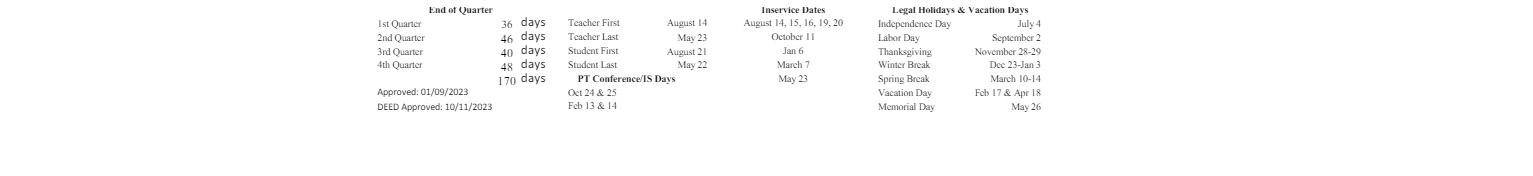 District School Academic Calendar Key for Moose Pass School