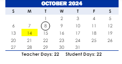 District School Academic Calendar for Herbert Hoover Elementary School for October 2024