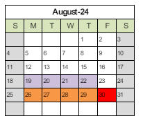 District School Academic Calendar for Jefferson Elementary for August 2024