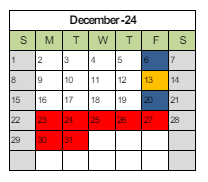 District School Academic Calendar for Mckinley Elementary for December 2024