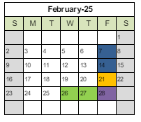 District School Academic Calendar for Stocker Elementary for February 2025