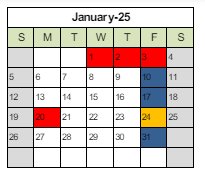 District School Academic Calendar for Strange Elementary for January 2025