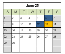 District School Academic Calendar for Grant Elementary for June 2025