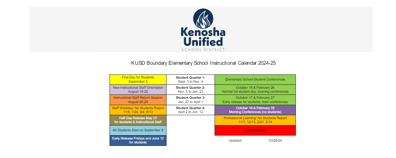 District School Academic Calendar Key for Edward Bain School Of Language And Art
