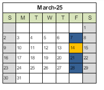 District School Academic Calendar for Dimensions Of Learning Academy for March 2025