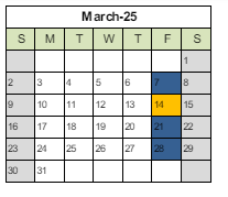 District School Academic Calendar for Edward Bain School Of Language And Art for March 2025