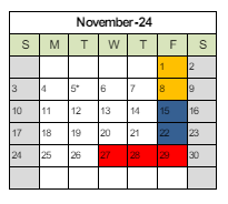 District School Academic Calendar for Wilson Elementary for November 2024