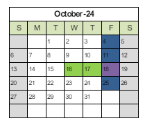 District School Academic Calendar for Dimensions Of Learning Academy for October 2024