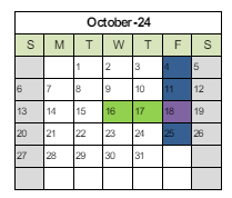 District School Academic Calendar for Edward Bain School Of Language And Art for October 2024