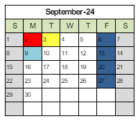 District School Academic Calendar for Edward Bain School Of Language And Art for September 2024