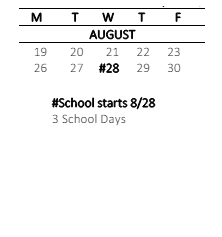 District School Academic Calendar for Glenridge Elementary for August 2024