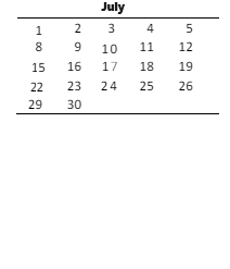 District School Academic Calendar for Glenridge Elementary for July 2024