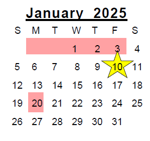 District School Academic Calendar for Northkey Com Care Intensive Services for January 2025