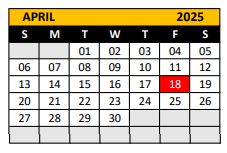 District School Academic Calendar for Peebles Elementary for April 2025