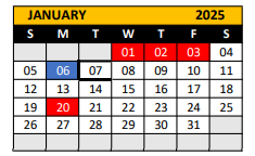 District School Academic Calendar for Peebles Elementary for January 2025