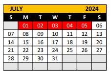 District School Academic Calendar for Pathways Learning Center for July 2024
