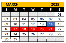 District School Academic Calendar for Fairway Middle School for March 2025