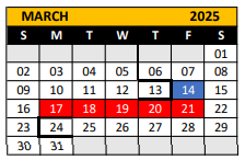 District School Academic Calendar for Pathways Learning Center for March 2025