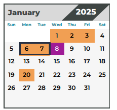 District School Academic Calendar for Frank Elementary for January 2025