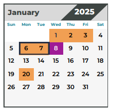 District School Academic Calendar for Hildebrandt Intermediate for January 2025