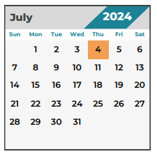District School Academic Calendar for Haude Elementary for July 2024