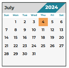 District School Academic Calendar for Eiland Elementary for July 2024